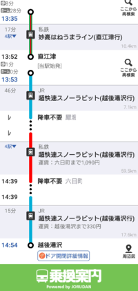 上越妙高を13時35分に出発する妙高はねうまラインの列車に乗り、直江津で北越急行に乗り換えて越後湯沢に行く場合、乗り換え時間が1分となっているのですが、上越妙高―越後湯沢のJR切符で3セクに乗れるのでしょうか ？
切符が3社ごとに必要な場合、乗り換え1分は無理だと思うのですが…