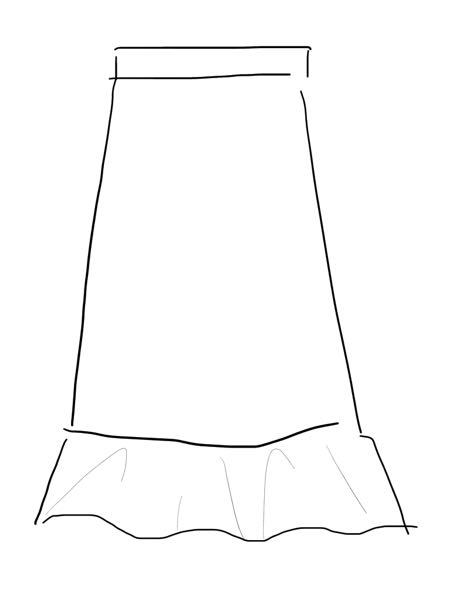 下の図のようなタイプのマーメイドスカートの丈はどのように詰めたら良いですか？ 説明でもURLでもいいのでお願いします！