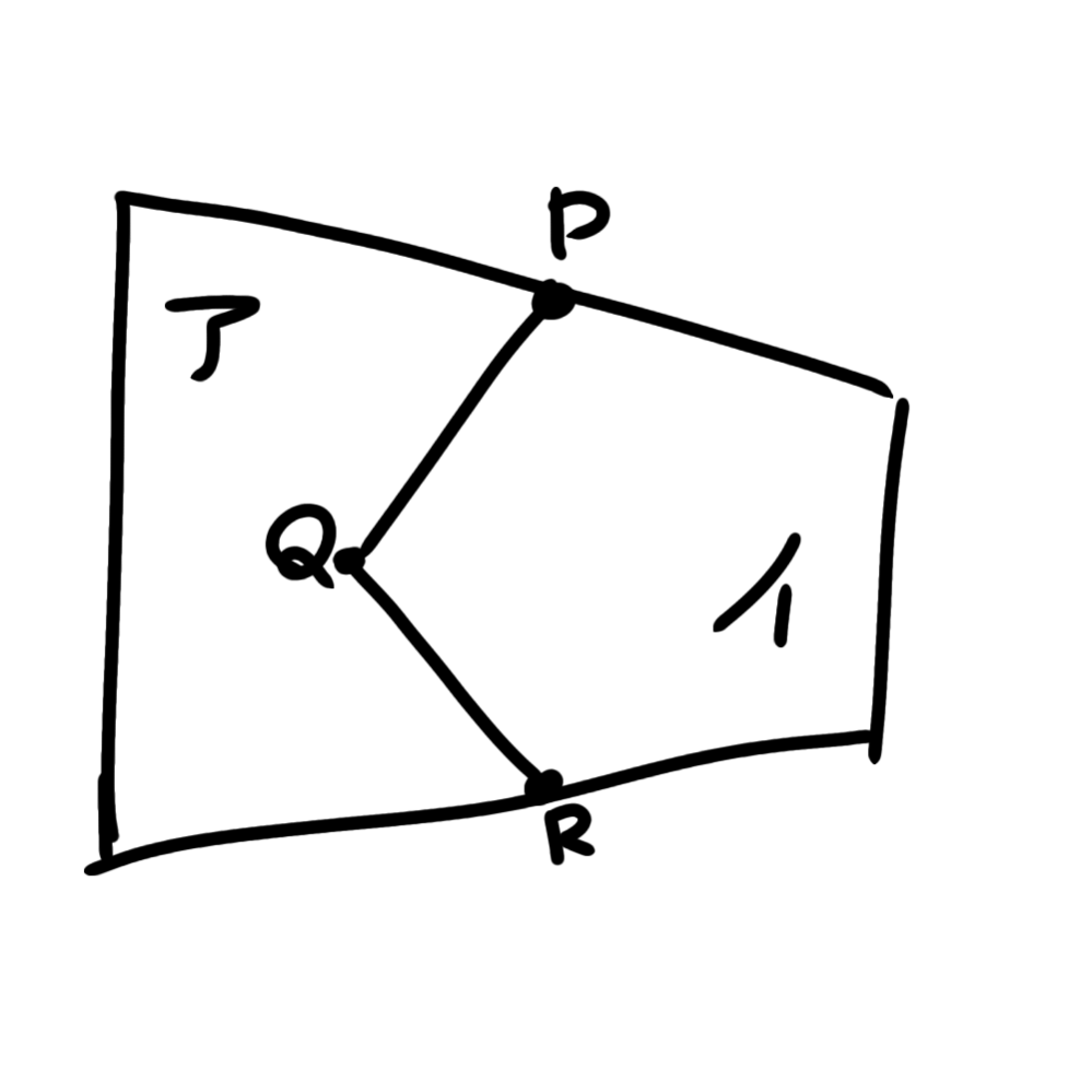どなたかコンパスを使った解き方教えて下さい(_ _) 問題は「アとイの面積を変えずに点Pを通る直線で境界線を引きなさい」です。 中1の作図です。お願いします