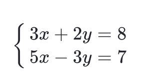 次の連立方程式を加減法で解きなさい。