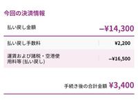 peachで予約した便をキャンセルしたいのですが、払い戻し金額と手続き後の合計金額の意味の違いが分かりません。 いくら手続きでお金がかかり、いくら戻ってくるのか教えてください汗