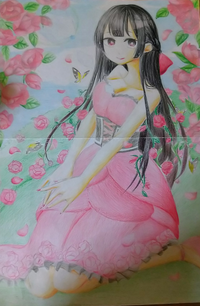 バラの擬人化のイラストを書きました 下絵です この後パネルに書いていきます Yahoo 知恵袋