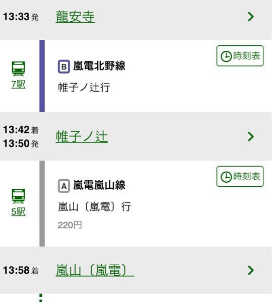 龍安寺から嵐山まで電車でこのように行くのですが 乗り換えなど駅のホ Yahoo 知恵袋