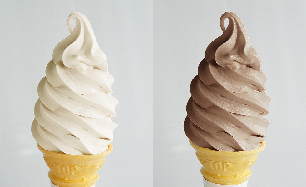 ソフトクリーム、バニラとチョコどっちが好きですか？