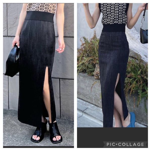このスカート使えそうですか？ ブラックデニムっぽい感じの色合いです。