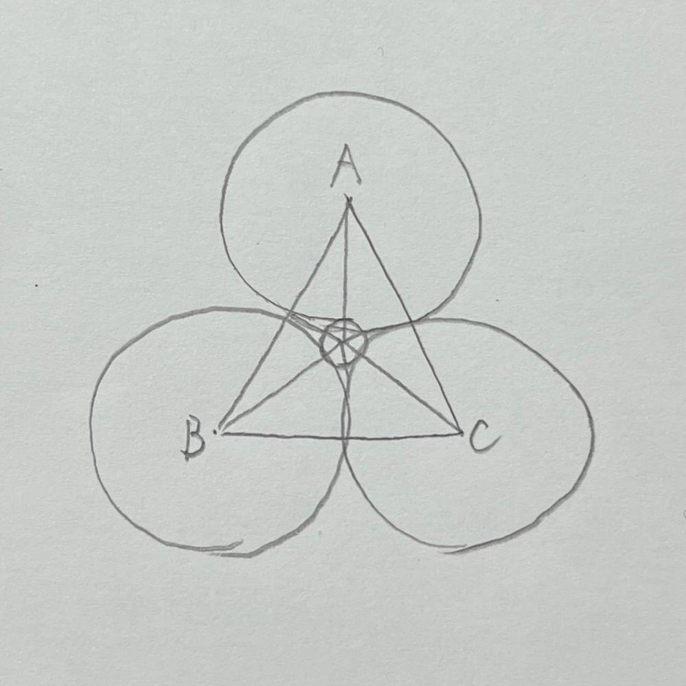 X原子のまわりに3個のY原子が配位して、ちょうど図のようになるとき、両原子の半径の比を計算してください！よろしくお願いします！