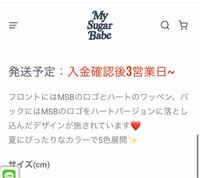 至急！！マイシュガーベイブでTシャツを買いたいのですが、この記載は