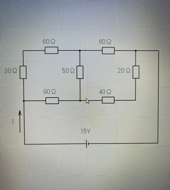 図に示す回路において、電流Iの値はいくらになりますか。よろしくお願いします。