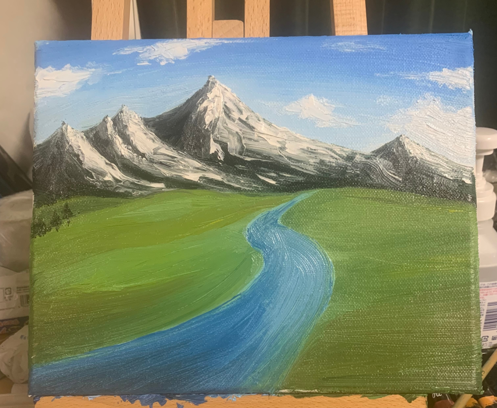 風景画の構図の添削をしていただきたいです。初めて油絵に