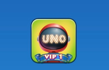 UNOというカードゲームのアプリ内のアイコンに勝手に付いたVIP1という表示を消しす方法を教えていただきたいです。