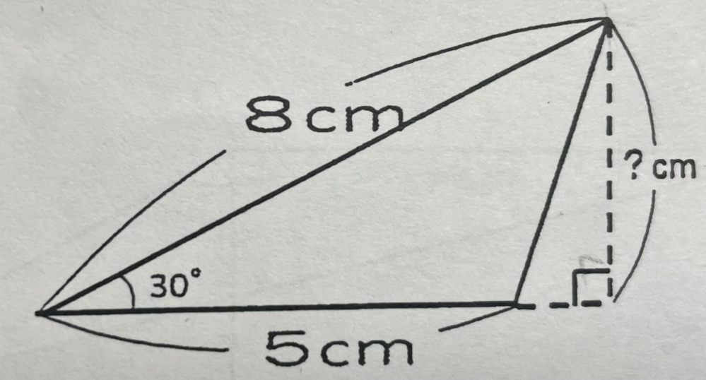 子供の塾の宿題で、三角形の面積が求められないため教えて頂きたいです