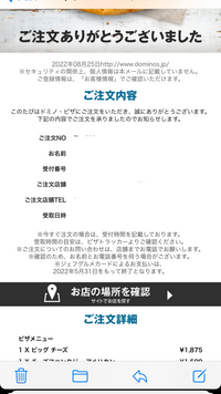 ドミノピザを頼んだんですけどメールの方で注文確認などが来ているのですが注文履歴を確認するとなしになります。これは頼めているのでしょうか？もう一度頼んだら2個分になってしまいますか？ 