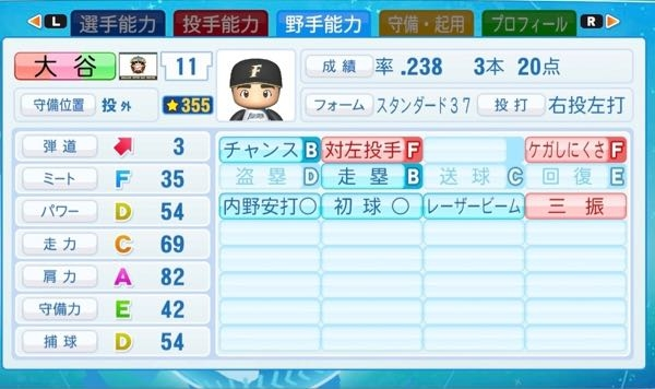 大谷翔平選手の能力は今現在はパワプロやプロスピで例えると パワーc 走力c Yahoo 知恵袋