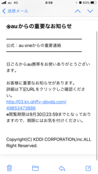 KDDIを名乗る詐欺メールが来ました。今まで見た中では上出来なメールで 