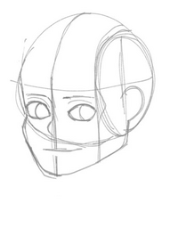 ルーミスを参考にデフォルメをした下書きなんですけど 耳横の顔の余白が気になり Yahoo 知恵袋