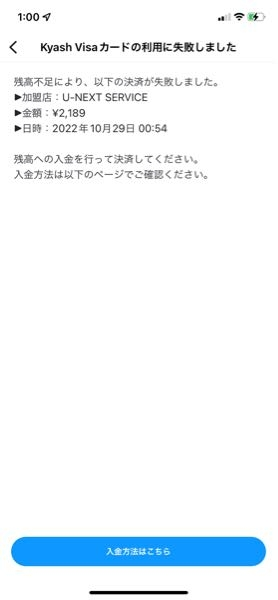 クレジット決済にてU-NEXTを登録して解約しました。このクレジッ