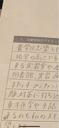 志望理由書の文字の大きさ、これで大丈夫でしょうか？この写真は下書き 