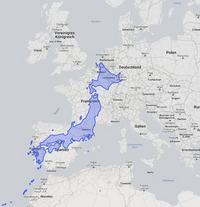 この日本の大きさは本物ですか はい この日本はヨーロッパの地図と 同じ Yahoo 知恵袋