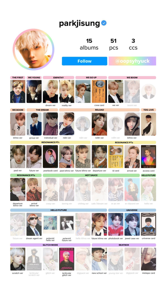 BTSジョングクの歴代公式トレカをまとめて教えてほしいです!!一覧の
