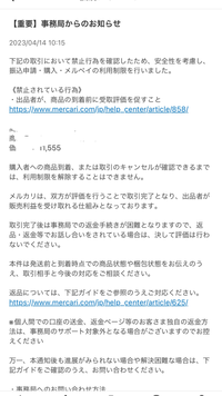 4日程前メルカリからメルペイの利用制限を掛けられました。メールには