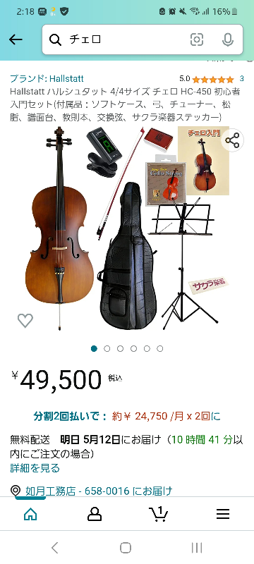 チェロを始めようと思ってるのですがやはり楽器の価格がネックで中々手