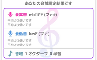 カラオケ診断utaproというアプリで自分の音域を調べたら以下のような結果になったのですがいまいちピンと来ないです。この結果をどうやってカラオケで活かせばいいのかがわかりません。 