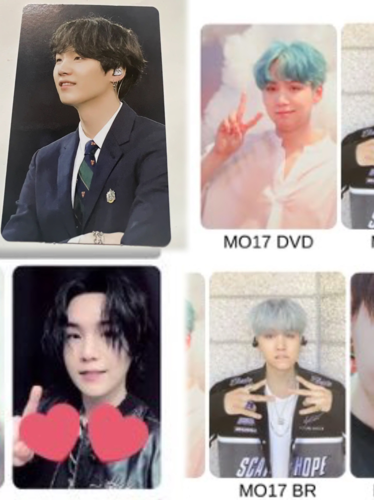 BTSのユンギさん(SUGA)の下の画像の4枚のトレカの中でレート
