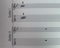 ギターのTAB譜の4が付いてるこの斜線ってなんですか？
教えてください！よろしくお願いします！ 