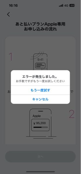 ペイディAppleで商品を購入しようとしたんですが、購入確定画面に移動