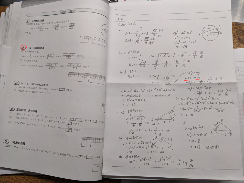 なんでこれはcosθが0より小さいとわかるのですか？