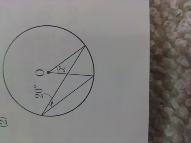 (至急)この問題のやり方と答えを教えてほしいです! よろしくお願いします (xの角の大きさを求めるやつです!)