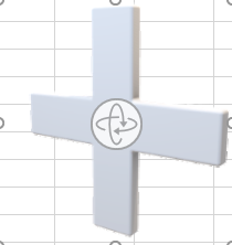 Excel2019で立体図を作りたいのですが、どうも上手くいきません。 下の図は3Dモデルからのものですが、このプラス形状の断面を持つ長い柱を描きたいのですが、どうしたらいいのでしょうか？