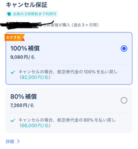 このキャンセル保証入ってないと、天候が悪くて飛行機が飛ばないってなった時、全額戻ってきませんか？ 