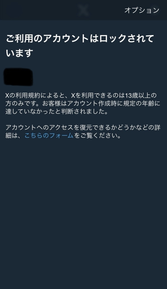 Twitterで年齢のところをいじっていたらロックされました。13歳以上で