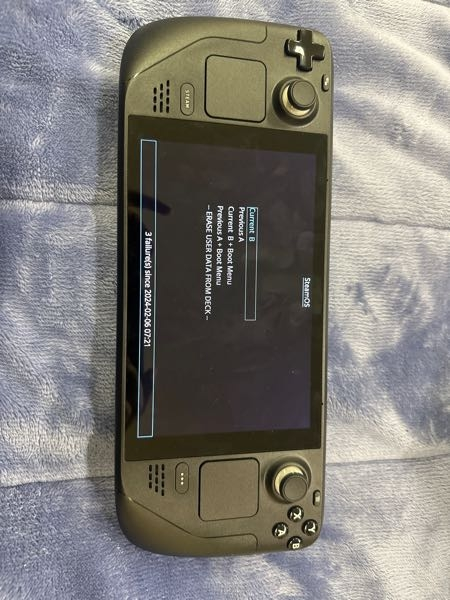 本日Steamdeckを起動した際この画面になりボタンが反応せず