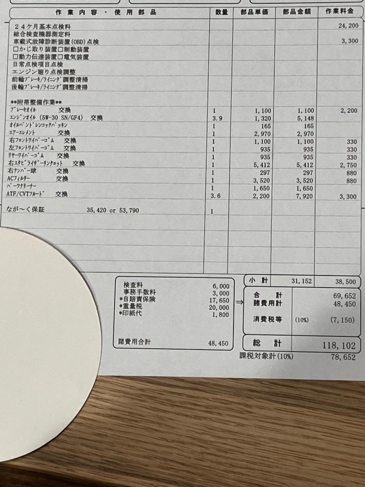 車検について詳しい方、教えてください。車体ノア...』 トヨタ ノア の 