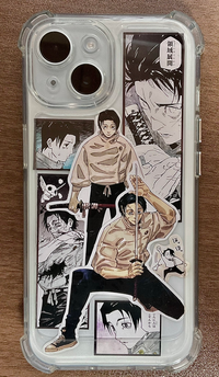 よくスマホの背面に透明ケースの内側からアニメのステッカーを挟んだり 