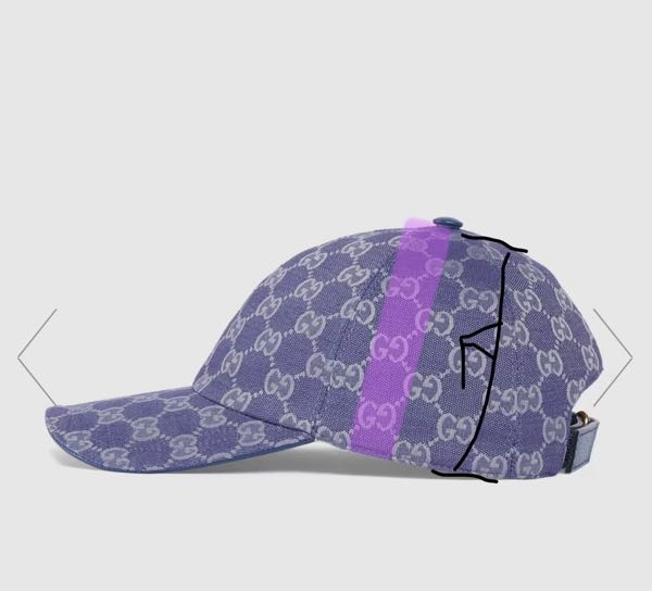 GUCCIのこの帽子の深さはどのくらいですか？なんか少し浅いように