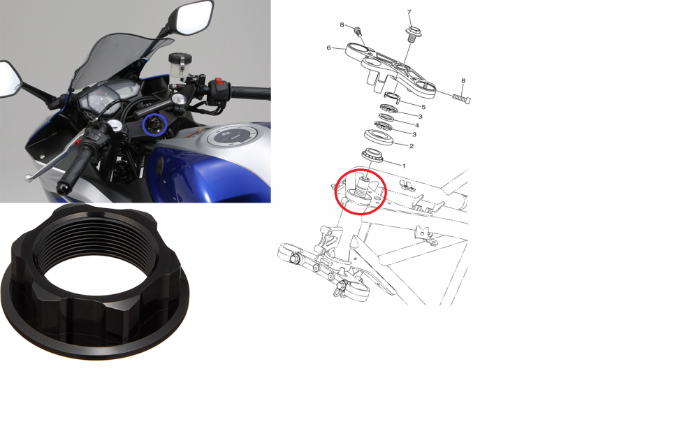 YZF-R3のステム部について質問させてください。 - Quadlockのフ