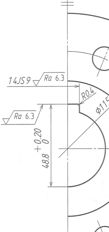 製図の課題でキー溝のところに14js9とあるのですが、つまり何mmで作図すれば良いのですか？