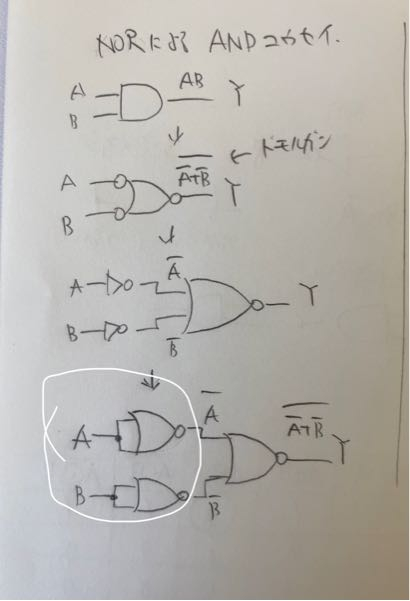 大学のコンピュータの授業でmil記号についてやったのですが、画像白線で囲った所の意味がよくわかりません。同じ信号をなぜ繋ぐんでしょうか？