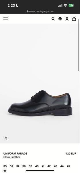 ourlegacyのダービーシューズのサイズ感がEU42と43で迷 - Yahoo!知恵袋