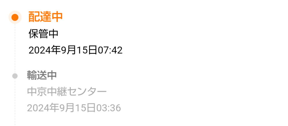 配達中保管中とはどういうことでしょうか…？？あといつ頃届きますか