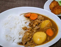 カレーライス？

カレーライスを作りました
カレーにじゃがいも、玉ねぎ、にんじん、肉やソーセージ以外でどんなものを入れますか？

友達はゆで卵、ちくわと言います（笑） 