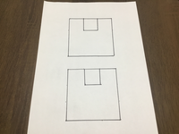 上が平面図、下が正面図です。

立体図分かりますか？ 