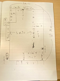 10畳の部屋の配置を考えて欲しいです。画像の配置だとおかしいでしょう？エアコン、コンセントの位置とかも全部修正かアドバイスください。 現在古い二階建て木造平家をリフォーム中で10畳の部屋の配置を考えてます。


ソファの後ろは母親の部屋になります。

①
画像のベット位置だと、端っこ4分の1しか窓開けれません。ベットをテレビ側にくっつけると半分は開けれるようになります。
ベットの位置を奥にし...