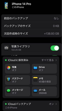 バックアップについて質問です。
この、写真ライブラリとiCloud写真の違いを教えて欲しいです。この状態はiPhoneを変えても写真は戻ってきますか？ 