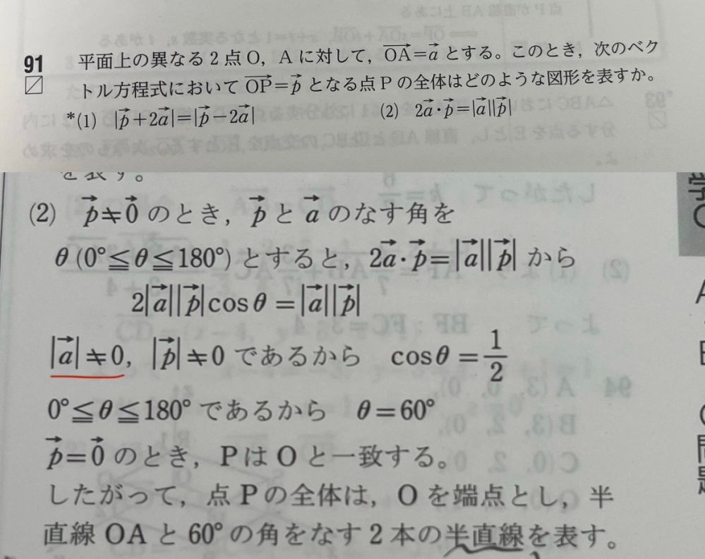 写真の問題2 回答の赤下線部の部分はなぜa＝0ではないと定義されてないのにこう言えるのですか？