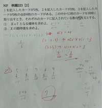 数A確率について。
画像の(1)で、分母を求める時に解説には
｢6枚のカード全て異なるものとみなすと｣
6c3=20通り とあるのですが、異なるものとみなすときとみなさないときの見分け方が分かりません。
画像の問題では2のカード2枚と3のカード3枚は外見上同じなので異なるとみなさないと考えていました。
見分け方を知りたいです