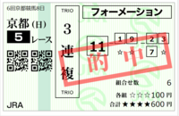 まぐれの京都５レースの添付馬券をどう思いますか？ 